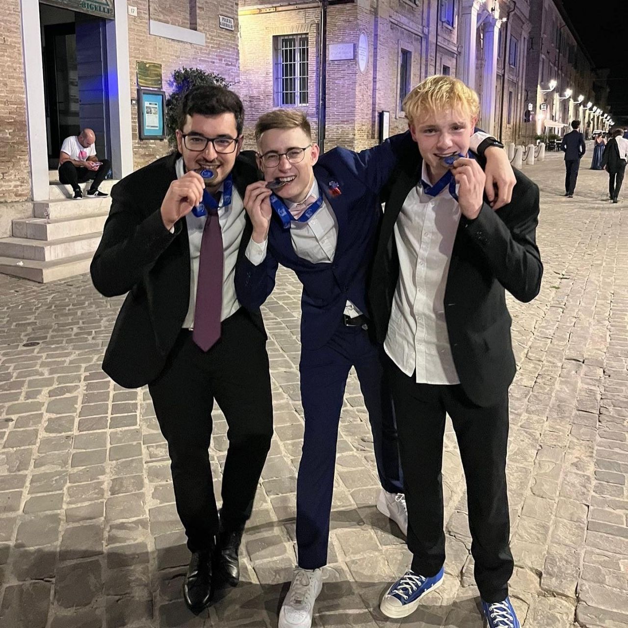 Benjamin en teamgenoten