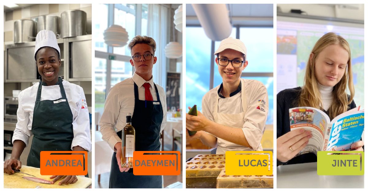 Andrea, Daeymen, Lucas en Jinte naar AEHT in Estland