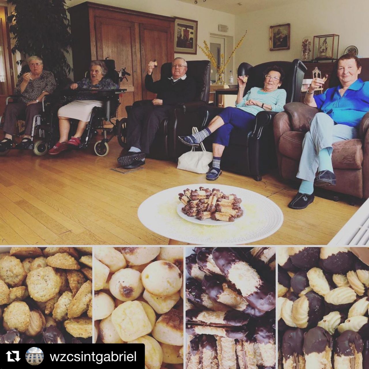 PIVA bezorgt koekjes aan het rusthuis