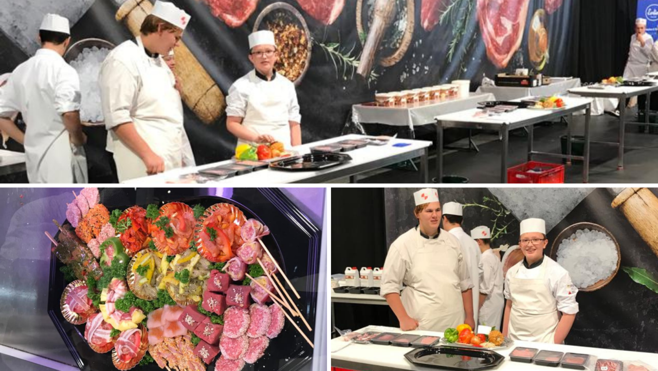 Demo gourmet met vierdejaars op Meat Expo