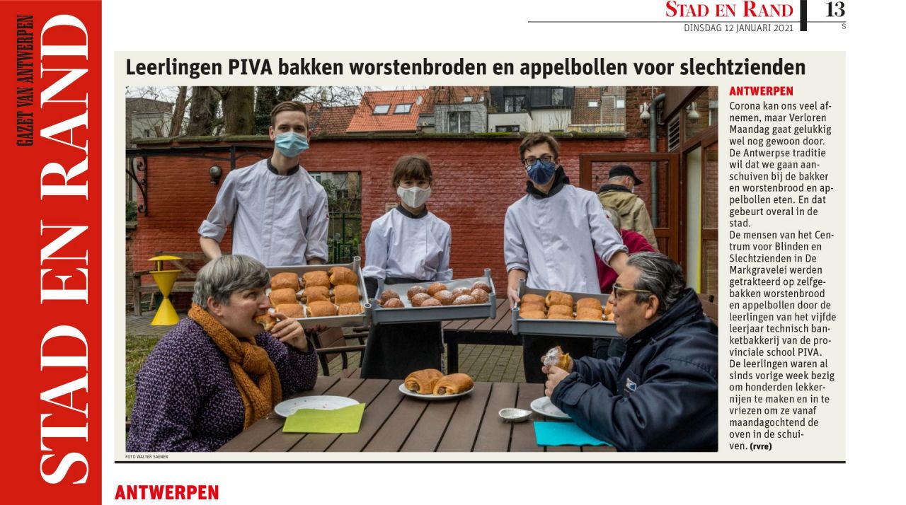 Gazet Van Antwerpen: bakken voor slechtzienden
