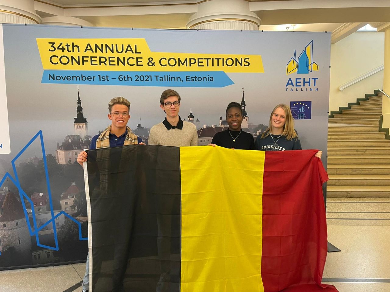 Daeymen, Lucas, Andrea en Jinte - deelnemers AEHT in Estland